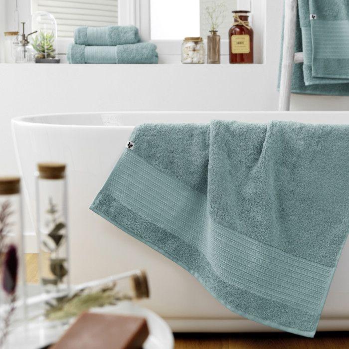 Drap de douche "Garance" 70 x 130 cm / 100% Coton Bio / 600 gr/m² l'Effet Papillon - Garance Bleu Glacier - Drap de douche 70 x 130