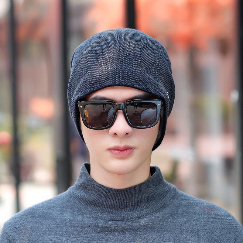 Cappello Caldo Invernale da Uomo Cappelli Casual Lavorati a Maglia per Adulti da Uomo Cappellino Monocolore da Esterno di Marca