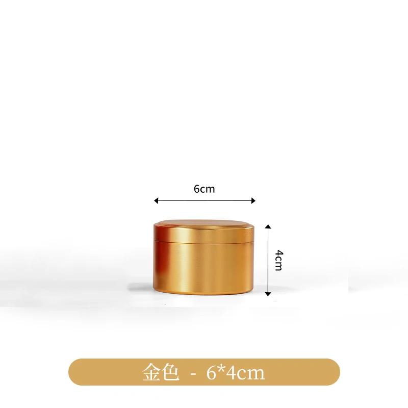 Round Aluminum Alloy Tea Pot Trumpet Portable Travel Tea Box Metal Mini Stainless Steel Sealed Tea Box Home Decoration Gift