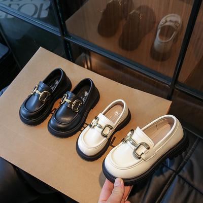 Buty dziewczęce, dziecięce skórzane buty księżniczki czarne buty szkolne