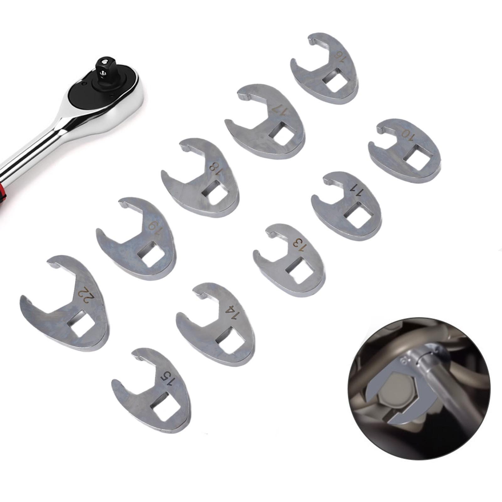 

Broad Compatibility Crowfoot Wrench Set Open End Spanner Clear Size Markings