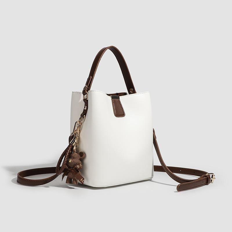 Premium commuter bucket bag versatile shoulder bag leather bag women's new women's oblique span bag