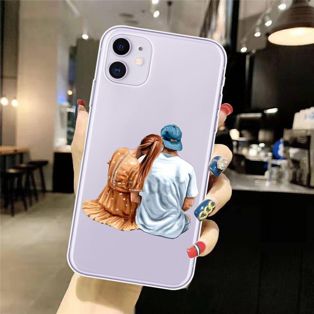 Soft Fashion Phone For Iphone 11 12 8 6s Pro XR 6 Mini 14 Plus 13 XS Max 7 X Silicon Silicone Soft Straight TPU Case Cover