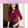 Spring Slim Fit Short Sleeve Knit Sweater With Silk Blend Fabric For Women