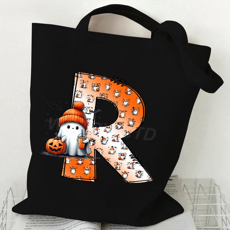 New Halloween 26 Letter Print Fashion Shoulder Bag Multi-function Portable Handbag Casual Versatile