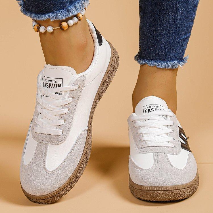 Large size soft-soled German training shoes, sports shoes, European and American design style, lace-up, lightweight and versatile jogging women's shoe