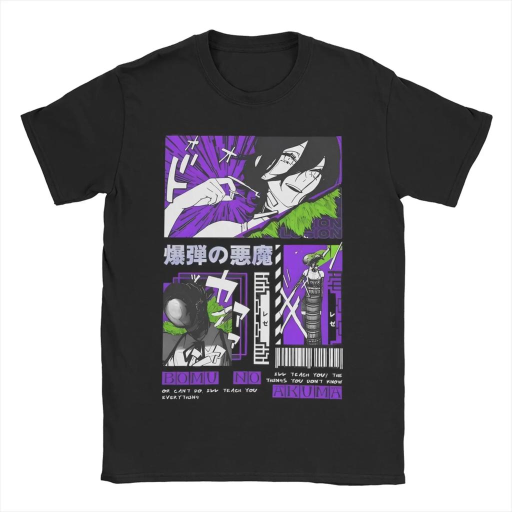 Chainsaw Man Reze T-Shirts Men Women Anime Manga Funny Cotton Tee Shirt O Neck Short Sleeve T Shirts Party Clothes