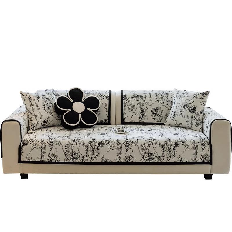 French Artistic Sofa Cushion Four Seasons Universal Light Luxury Advanced Chenille Cushion Non-Slip Sofa Cover Cover Cloth
