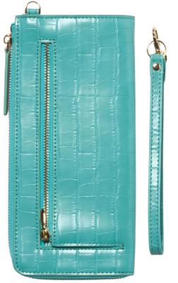 World Closet Women's Long Wallet, "Wind Era" Colored Pencil Wallet, L-shaped Zipper, Holds 24 Cards, Large Capacity, Crocodile Embossed Enamel, with