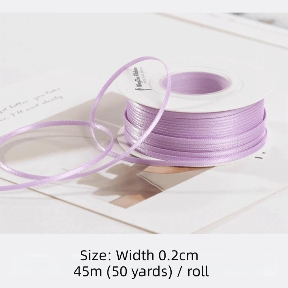 New 2mm Satin Ribbon DIY Double Sided Bow Making Ribbon Glossy Finish Solid Color Gift Packaging Ribbon Gift Box Decoration