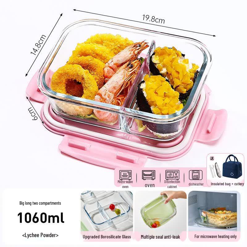 Qiwei Microwave-Safe Glass Food Container