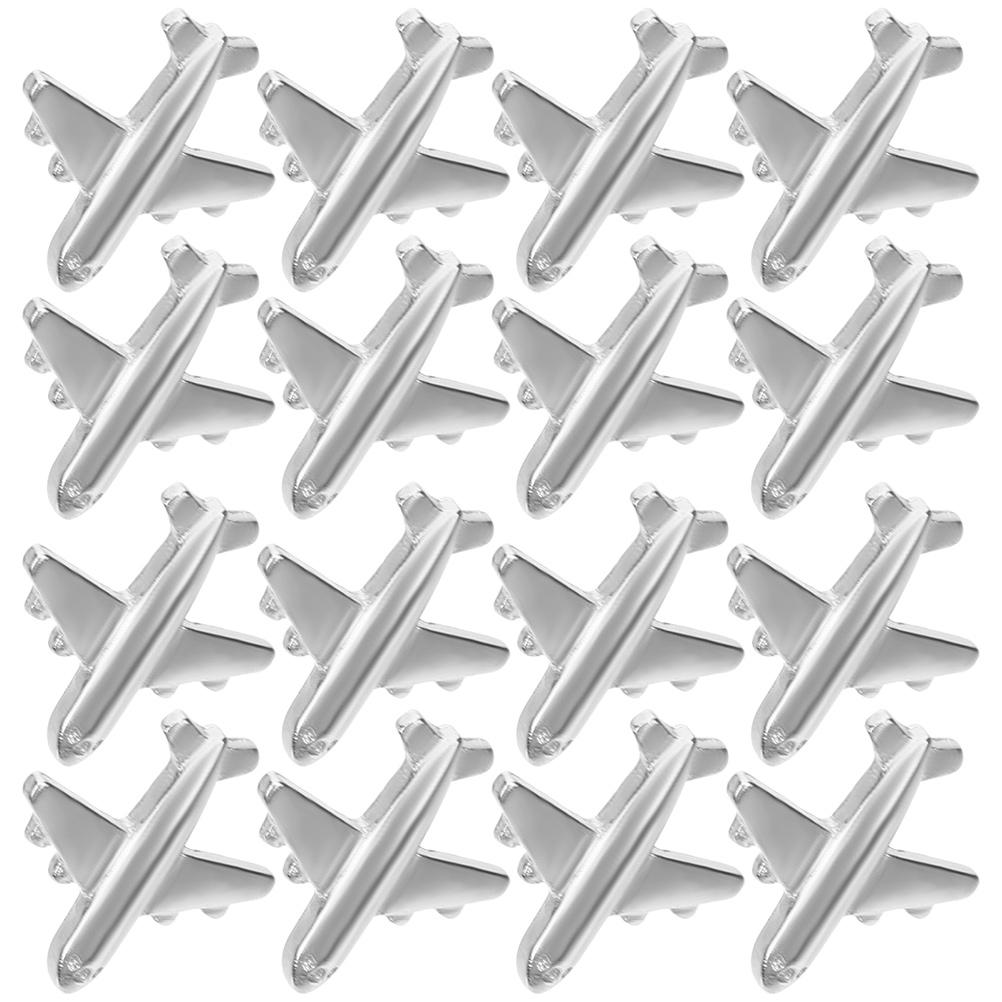 30pcs Silver Airplane Pushpins Metal Thumb Tacks For Board Cork Board Pins Office Binding Supplies Map Markers Creative