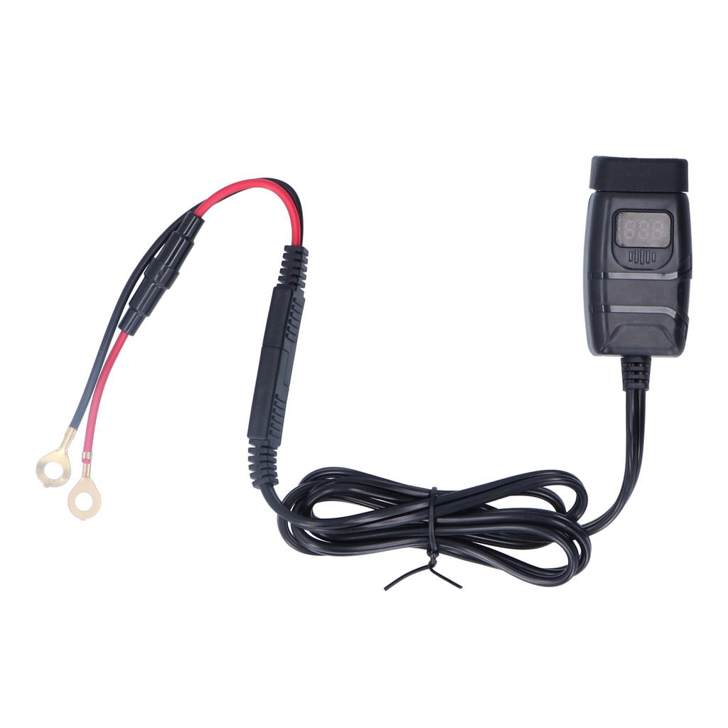 Motorcycle Charger QC3.0 Dual USB Waterproof Power Supply Adapter with Voltmeter On Off Switch