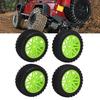 4 Pcs 1Celsius10 RC Off Road Tires 2 Front 2 Rear Round Stud Type Skin V Hole Hub High Grip RC Car Wheels