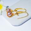 Vintage Purple Edison Freshwater Pearl Ear Hook Ins Versatile Court Style 11K Gold Injection Winding Circle Earrings Women