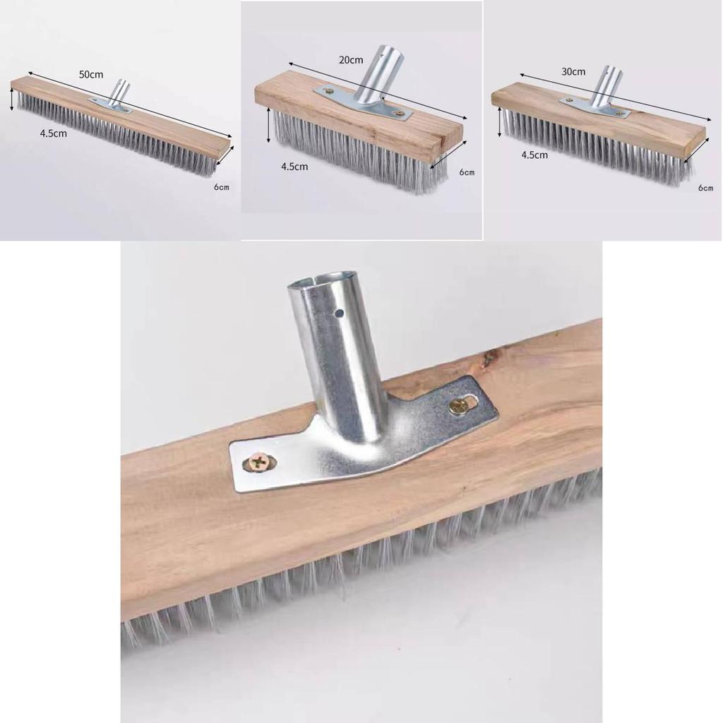 Large Durable Steel Wire Floor Brush With Extended Handle For Easy Floor Maintenance