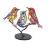Vögel auf Zweig Desktop-Ornamente Eisen Doppelt Bemalter Vogel Bunte Vögel Ornament Tablet für