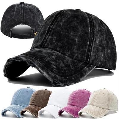 Neue Unisex Gewaschene Baumwolle Kappe Hohe Qualität Denim Plain Baseball Kappe Männer Frauen Einstellbar Casual Outdoor Streetwear Fashion Hut