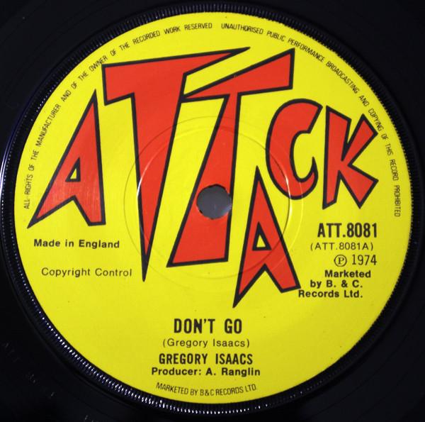 

7-дюймовая пластинка GREGORY ISAACS G.G. ALLSTARS Не уходи Dub Wise ATT8081 Attack 1974 Великобритания Регги Ска Даб Б/у