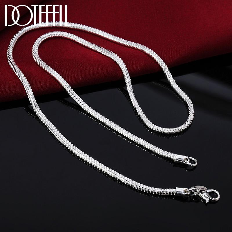 3MM Snake Bone Chain Necklace Copper Color 16/18/20/22/24 Inch For Women Men Wedding Fashion Jewelry Charm Gifts