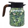 Kitchen Tea Kettle 800ml Retro Floral Tea Kettle Stainless Steel with Infuser Tea Separation Thermal Insulation Pot Wood Handle
