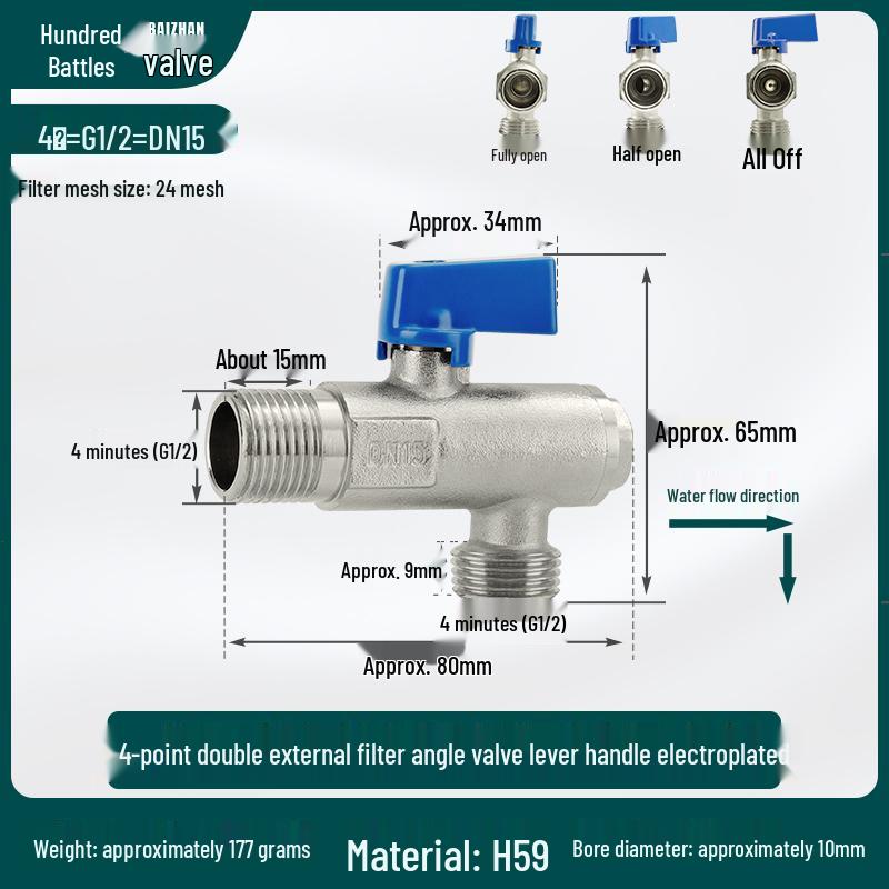 All-Copper Valve Manifold: Three-Way Union, Male/Female Thread Ball Valve for Underfloor Heating and Wall-Hung Boilers