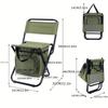 Portable Folding Camping Chair, Lightweight Backrest Stool Compact Folding Chair Seat, Outdoor Backrest Stool with Folding Bag