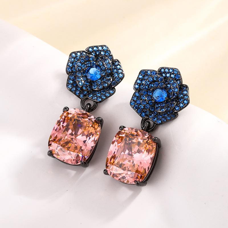 Jewelry Copper Bottom Gold-Plated Simulation Bird'S Nest Cut Black Gold Retro Camellia Set 10 * 12