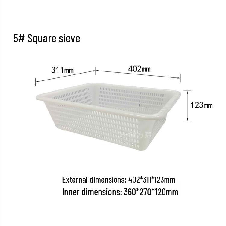 Sturdy Square Plastic Sorting and Draining Basket for E-commerce and Warehouse