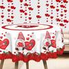 Romantic Love Rose Tablecloth, Valentine'S Day Dwarf Round/Rectangular Tablecloth Love Leave-In Light Luxury Tablecloth