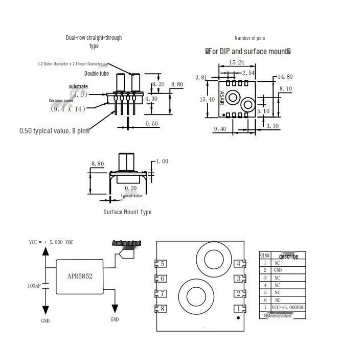 APR5852 Temperature-Compensated Piezoresistive Pressure Sensor for Ventilation and Airflow Detection