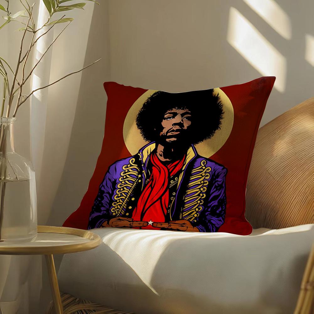 Singerj-Jimih-Hendrix Pillow Case Pillowcase, Double-Sided Printed, Sofa Cushion, Bedroom Headboard