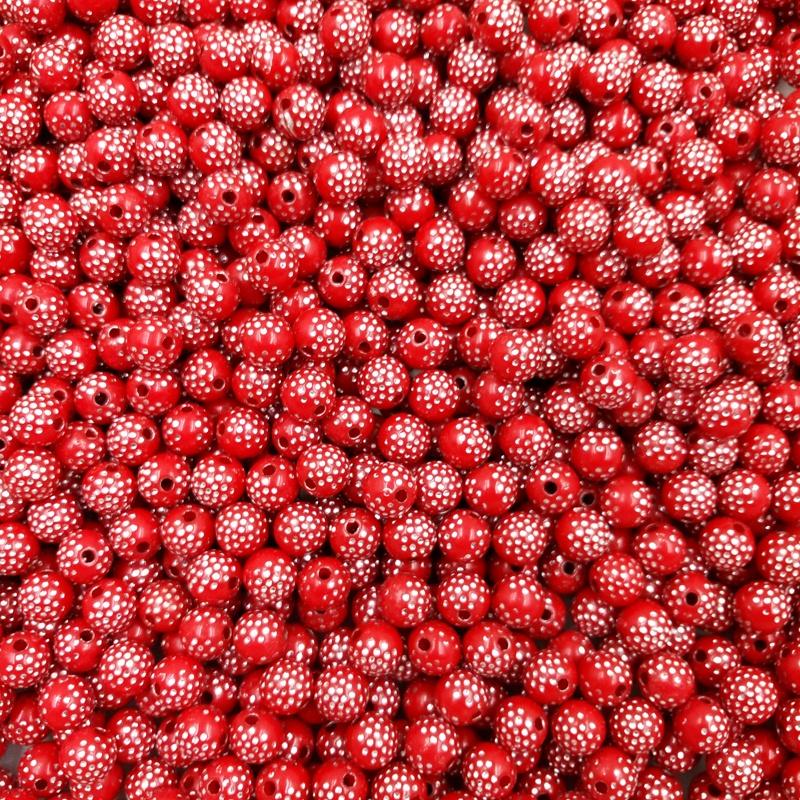 40Pcs 8mm Fashion Shiny Rhinestone Loose Beads DIY Jewelry Findings