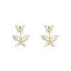 Retro Butterfly Drip Oil Stud Earrings for Women - Niche Design