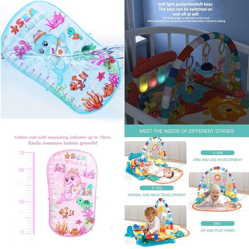 Newborn Fitness Rack And Interactive Pedal Piano Toy With Lights Music And