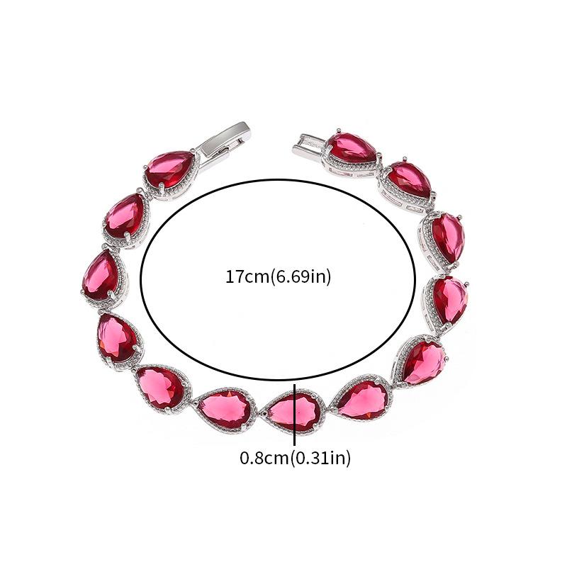 Fashion Trend Women's Simple Inlaid Rainbow Gemstone Bracelet Light Luxury High-end Hand Jewelry