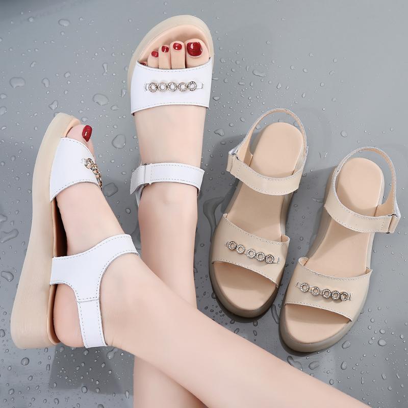 

Женские сандалии летние Essentials Girl с открытым носком для повседневной ходьбы белые сандалии 35 белый