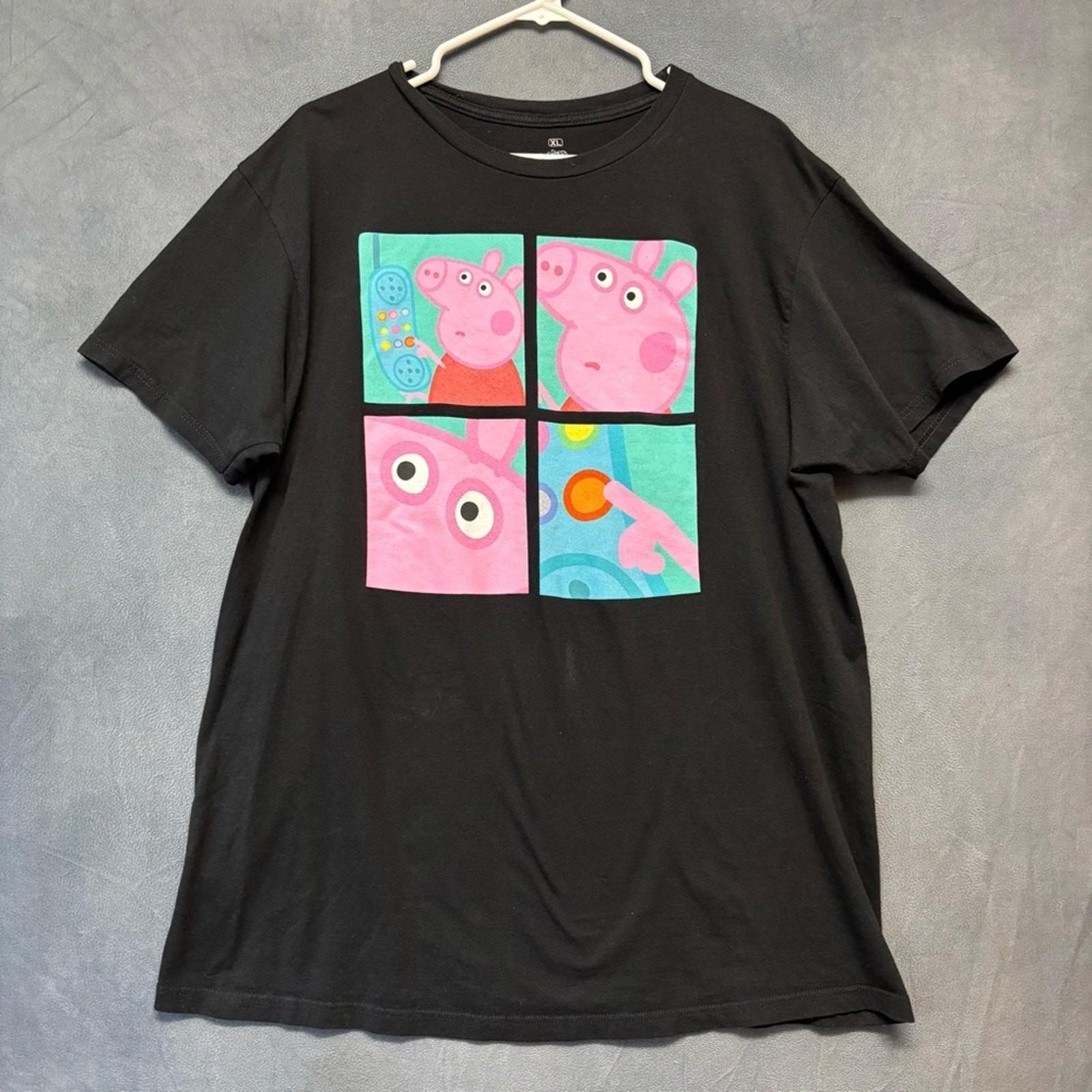Peppa Pig Color Block Graphic Tee Black Ripple Junction XL Skater Kidcore S