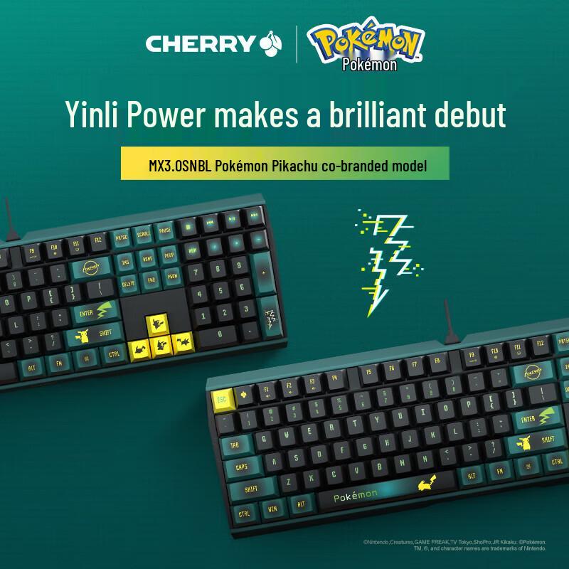 CHERRY MX3.0S Pokémon Pikachu Edition Mechanical Keyboard