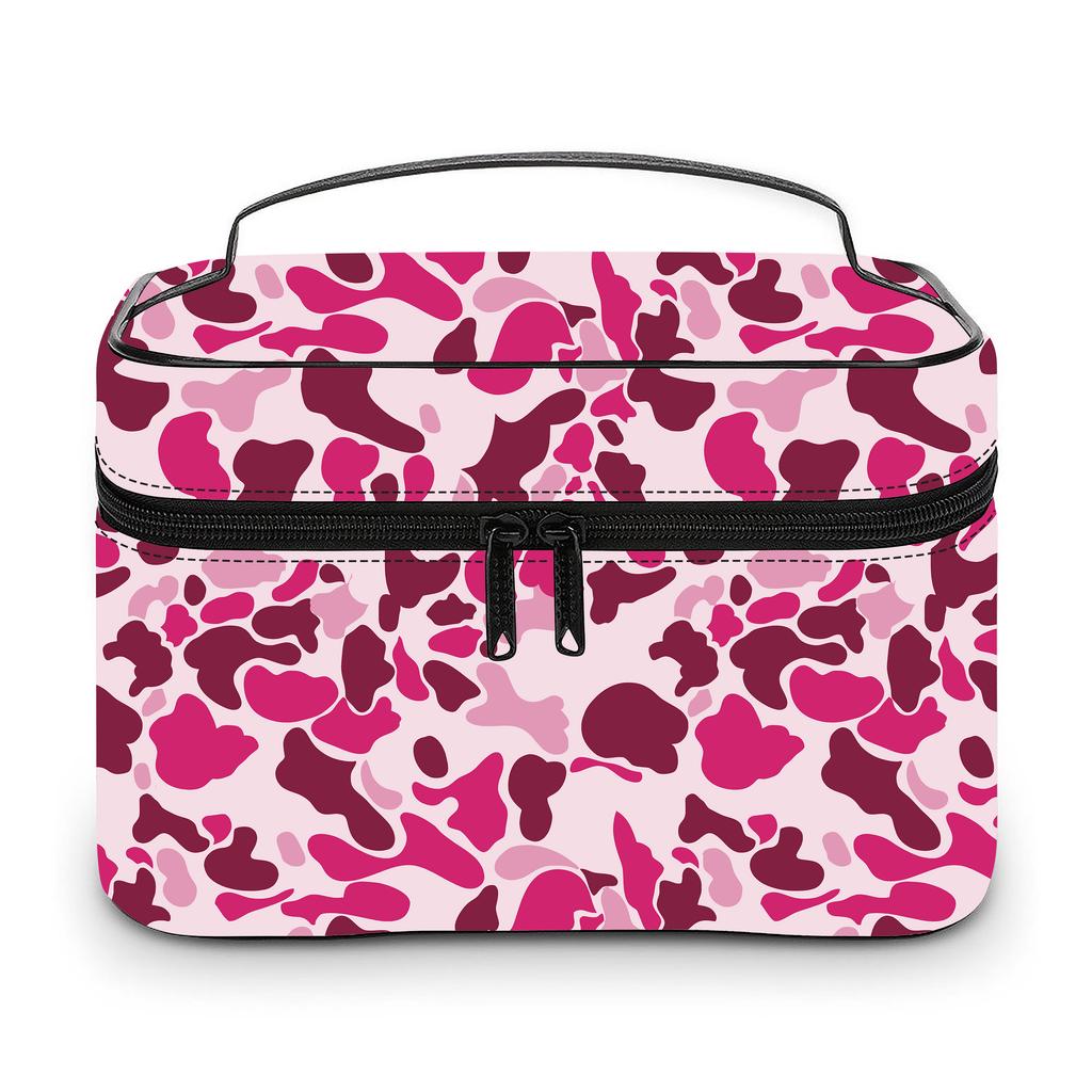 New Lady Custom Jungle Camo Cosmetic Bag Portable Cloud Camo Travel Makeup Case Large Capacity Toiletry Organizer for Women