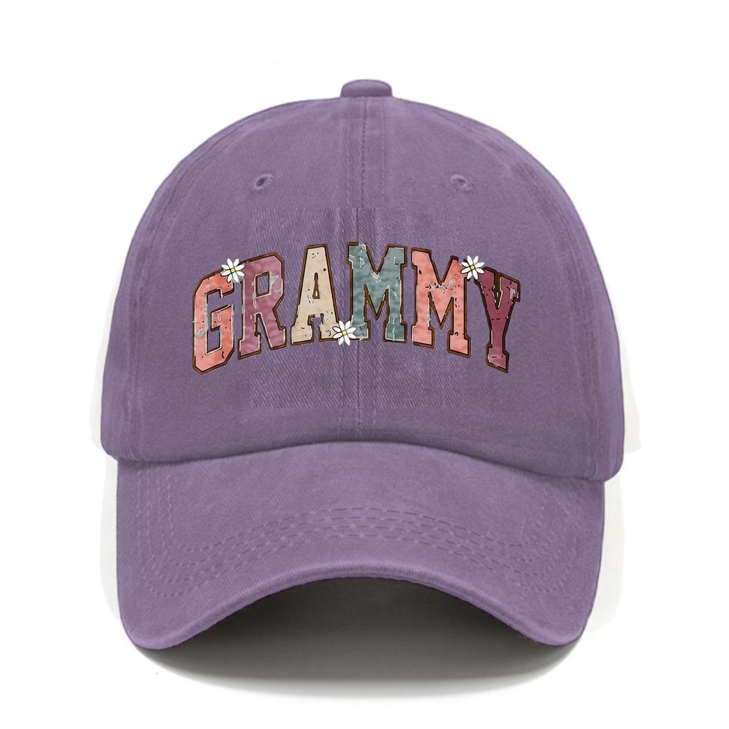 Women's Vintage Grammy Print Baseball Cap- Vintage Washed Adjustable Hat, Suitable for Spring and Summer, Lightweight and Breath