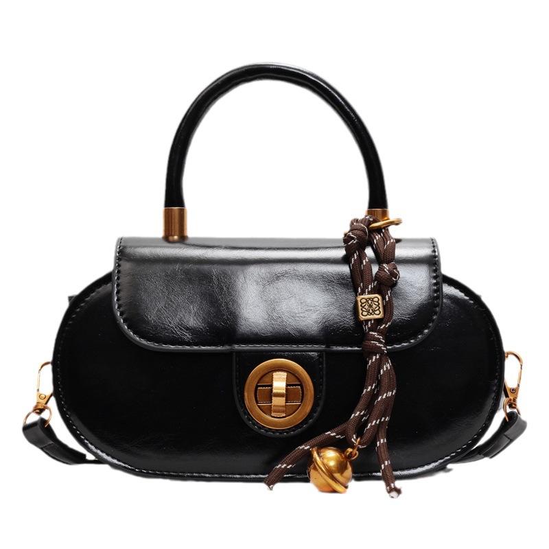 Retro high-end portable small bag women's bag 2025 new simple small square bag versatile shoulder messenger bag