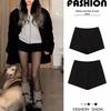 Plus Size Black Slimming Bodycon Shorts for Women - Autumn/Winter 2025