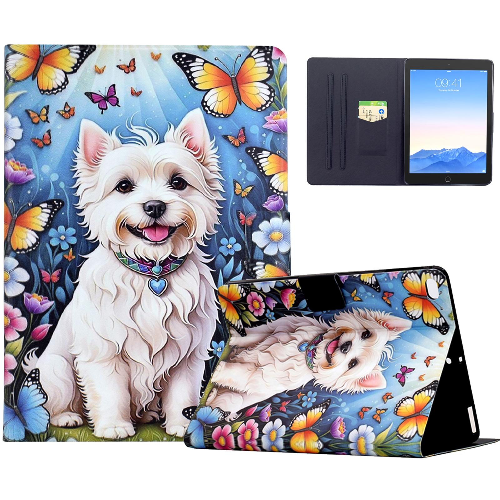 

Stand Case for iPad 9.7-inch (2018)/(2017)/Air 2/Air (2013) Pattern Printing Tablet Leather Cover with Auto Wake/Sleep Dog
