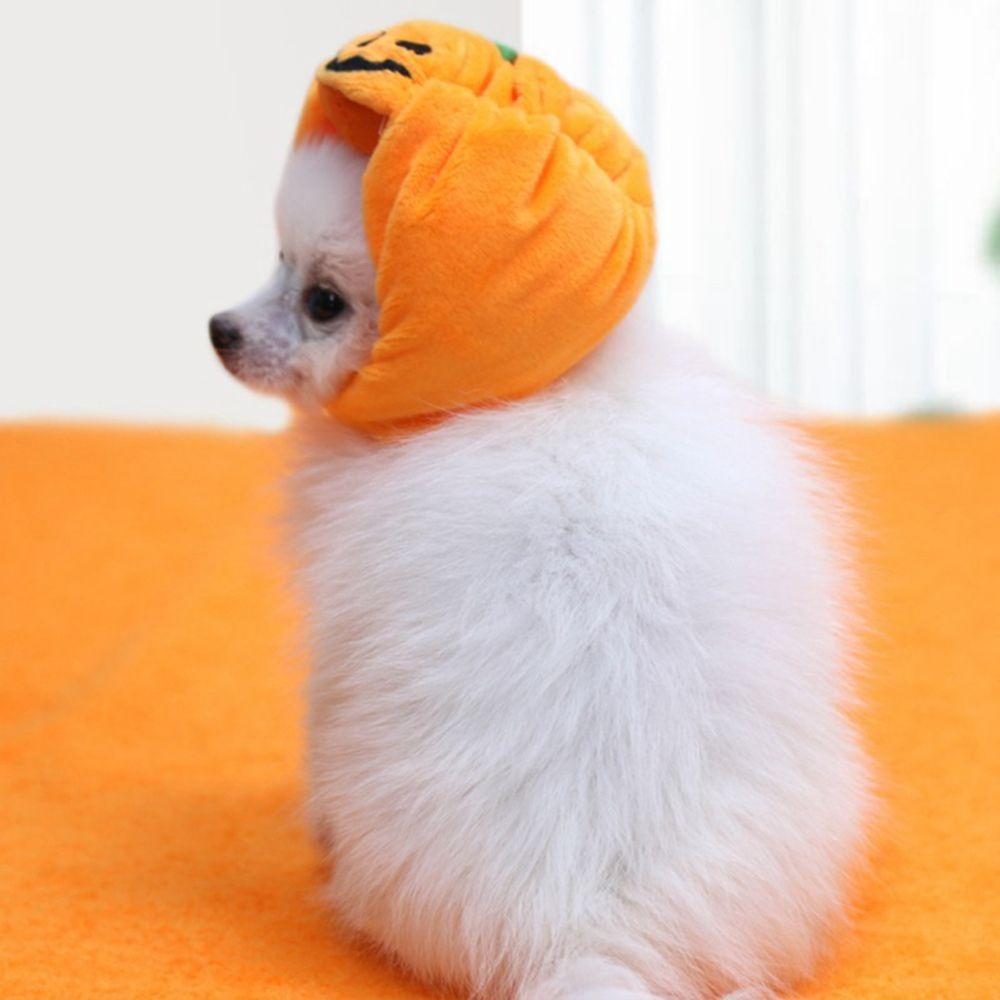 Dress Up Pumpkin Dogs Hat Headdress Plush Cat Headgear Gift Pet Halloween Hat  Dress Up