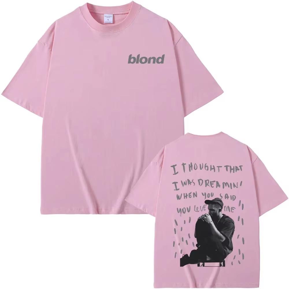 Streetwear Rapper Frank Double Sided Print T Shirt Rap Men's Blond Hip Hop Tshirt Ocean Oversized Women Casual Pure Cotton Tees