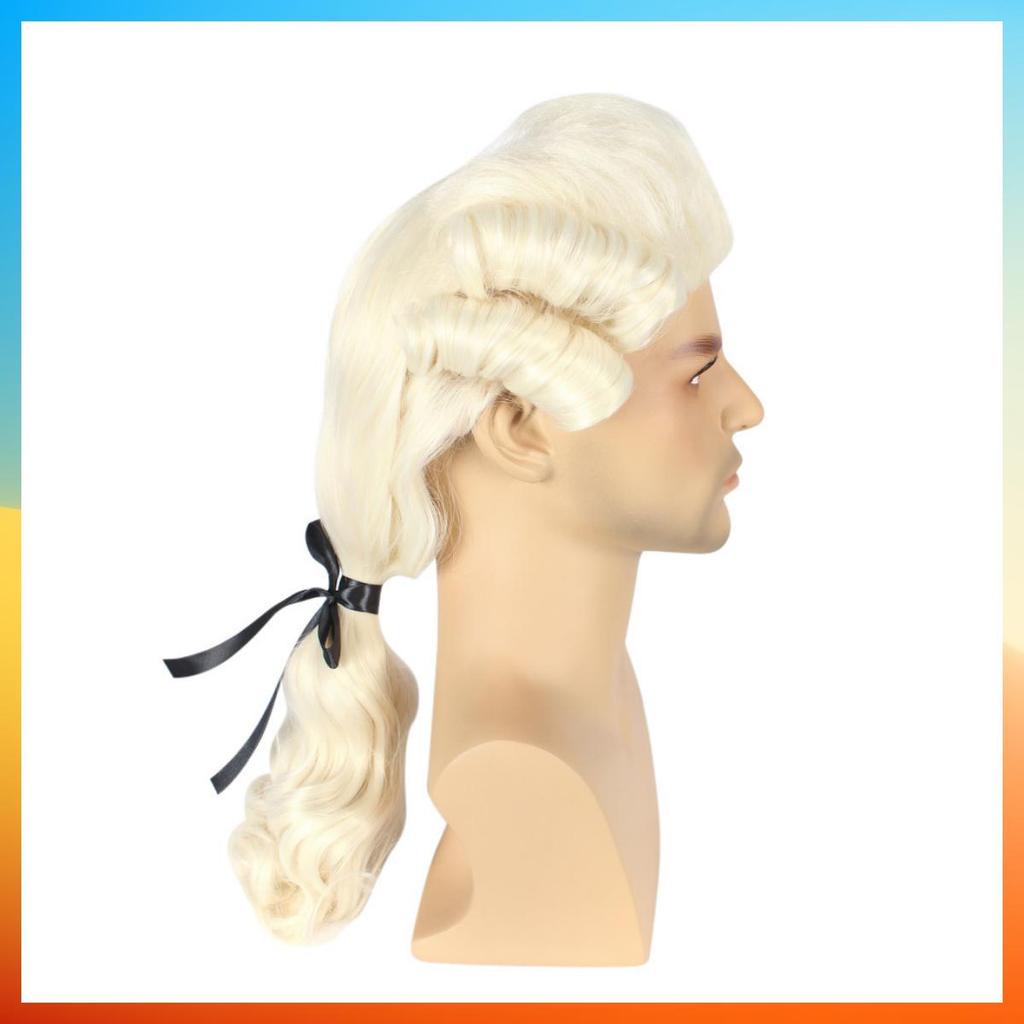 Evropská Módní Paruka Právníka Soudce Profesionální Kudrnatá Paruka