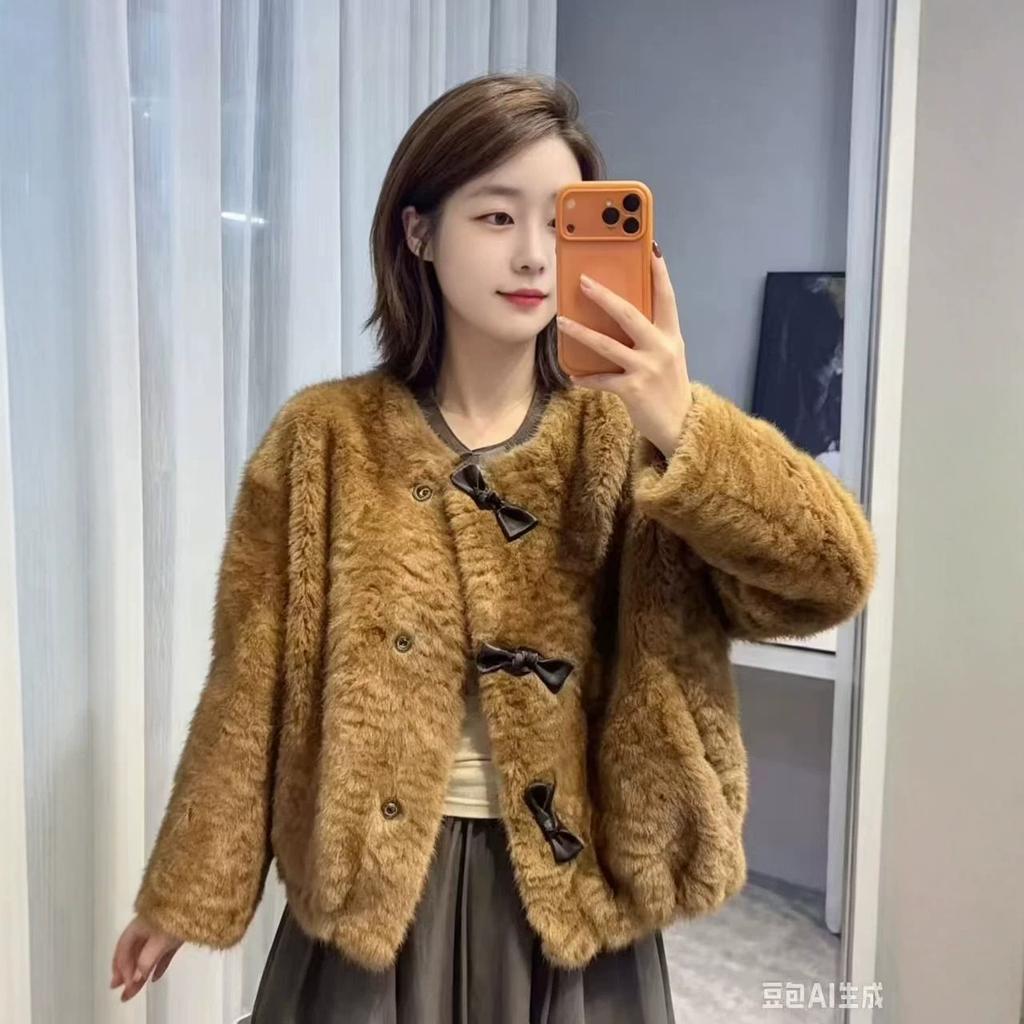 Winter women's small fragrant wind short fur fur coat women's spring and autumn new fur integrated top