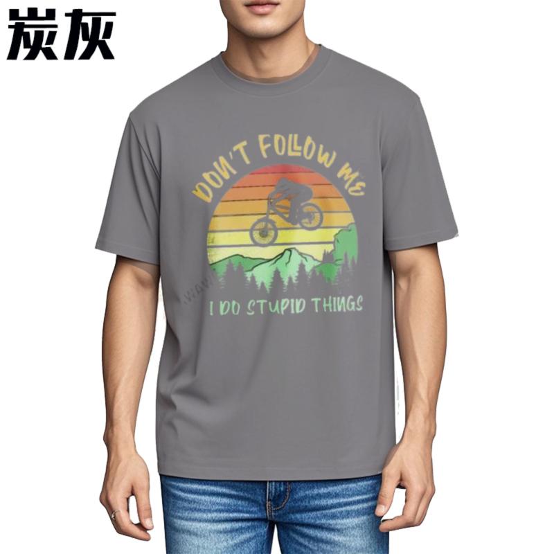 Dont Follow Me I Do Stupid Things Biking  Mountain Biker TShirt Aesthetic Clothes Oversized TShirts Mens Plain TShirts