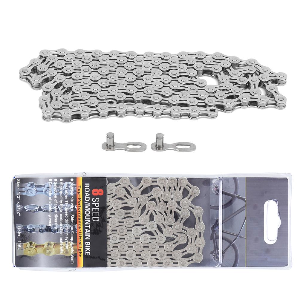 VG Sports 8 Speed Bike Chain Lightweight Half Hollow 12x332 Inch 116 Links Bicycle Chain for
